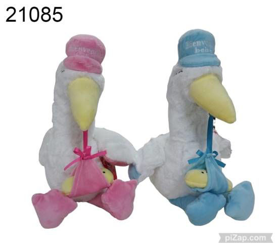 Imagen de PELUCHE CIGÜEÑA ROSA/CELESTE 6.25